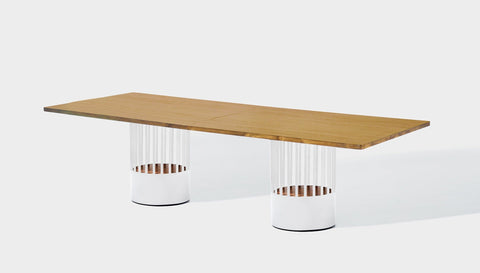 reddie-raw rectangular 240W x 100D x 75H *cm / Wood Veneer~Oak / Metal~White Willy Cage Table - Wood