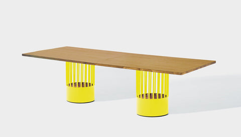 reddie-raw rectangular 240W x 100D x 75H *cm / Wood Veneer~Oak / Metal~Yellow Willy Cage Table - Wood