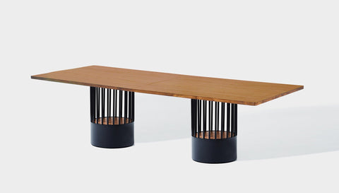 reddie-raw rectangular 240W x 100D x 75H *cm / Wood Veneer~Teak / Metal~Black Willy Cage Table - Wood