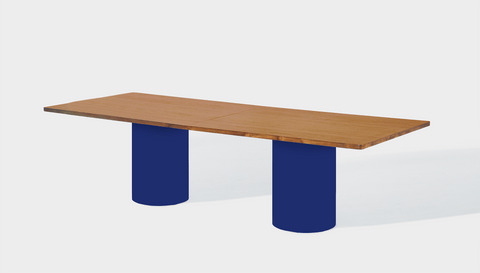 reddie-raw rectangular 240W x 100D x 75H *cm / Wood Veneer~Teak / Metal~Navy Dora Drum Table - Wood