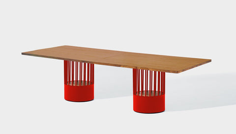reddie-raw rectangular 240W x 100D x 75H *cm / Wood Veneer~Teak / Metal~Red Willy Cage Table - Wood