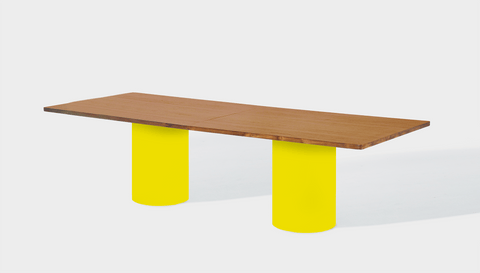 reddie-raw rectangular 240W x 100D x 75H *cm / Wood Veneer~Teak / Metal~Yellow Dora Drum Table - Wood