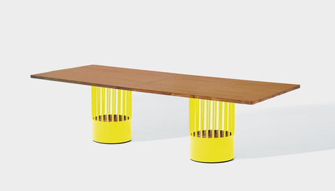 reddie-raw rectangular 240W x 100D x 75H *cm / Wood Veneer~Teak / Metal~Yellow Willy Cage Table - Wood