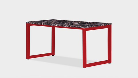 reddie-raw rectangular coffee table 90 x 45 x 45H *cm / Stone~Black Veined Marble / Metal~Red Suzy Coffee Table Rectangular/Bench