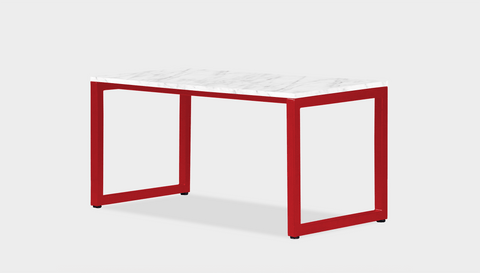 reddie-raw rectangular coffee table 90 x 45 x 45H *cm / Stone~White Veined Marble / Metal~Red Suzy Coffee Table Rectangular/Bench