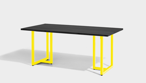 reddie-raw rectangular dining 160L x 90D x 75H *cm / Wood Teak~Black / Metal~Yellow Suzy Table - Wood