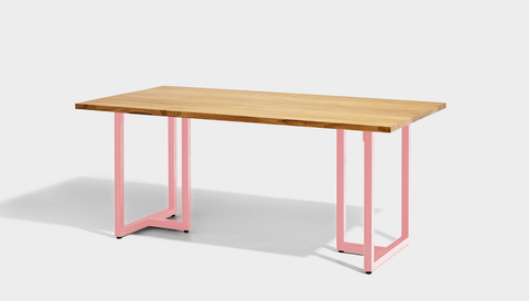 reddie-raw rectangular dining 160L x 90D x 75H *cm / Wood Teak~Natural / Metal~Pink Suzy Table - Wood