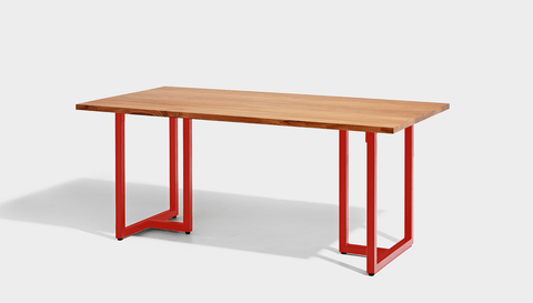 reddie-raw rectangular dining 160L x 90D x 75H *cm / Wood Teak~Natural / Metal~Red Suzy Table - Wood