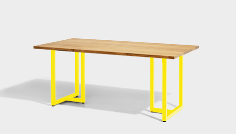 reddie-raw rectangular dining 160L x 90D x 75H *cm / Wood Teak~Oak / Metal~Yellow Suzy Table - Wood