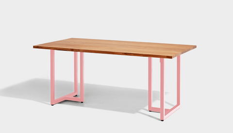 reddie-raw rectangular dining 210L x 90D x 75H *cm / Wood Teak~Natural / Metal~Pink Suzy Table - Wood