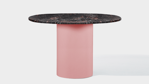 reddie-raw round 100dia x 75H *cm / Stone~Black Veined Marble / Metal~Pink Dora Drum Table Round - Marble