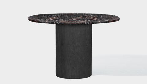 reddie-raw round 100dia x 75H *cm / Stone~Black Veined Marble / Wood Veneer~Black Dora Drum Table Round - Marble