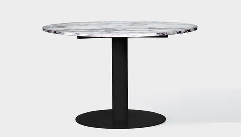 reddie-raw round 100dia x 75H *cm / Stone~Calacatta Viola / Metal~Black Bob Pedestal Table - Marble