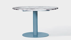 reddie-raw round 100dia x 75H *cm / Stone~Calacatta Viola / Metal~Blue Bob Pedestal Table - Marble