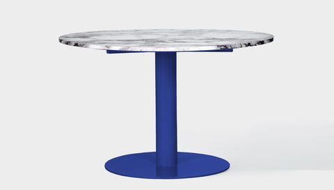 reddie-raw round 100dia x 75H *cm / Stone~Calacatta Viola / Metal~Navy Bob Pedestal Table - Marble