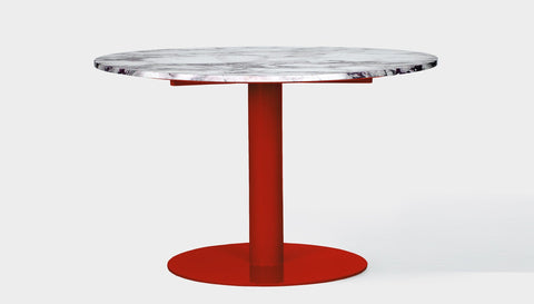 reddie-raw round 100dia x 75H *cm / Stone~Calacatta Viola / Metal~Red Bob Pedestal Table - Marble