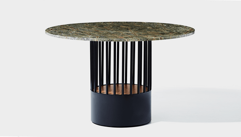 reddie-raw round 100dia x 75H *cm / Stone~Forest Green / Metal~Black Willy Cage Table - Marble