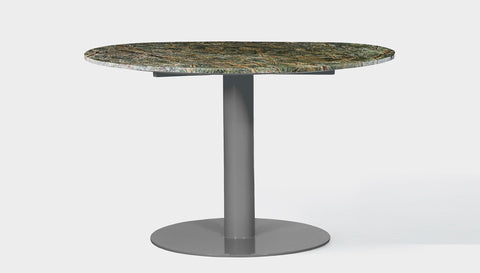 reddie-raw round 100dia x 75H *cm / Stone~Forest Green / Metal~Grey Bob Pedestal Table - Marble