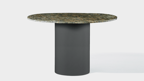 reddie-raw round 100dia x 75H *cm / Stone~Forest Green / Metal~Grey Dora Drum Table Round - Marble