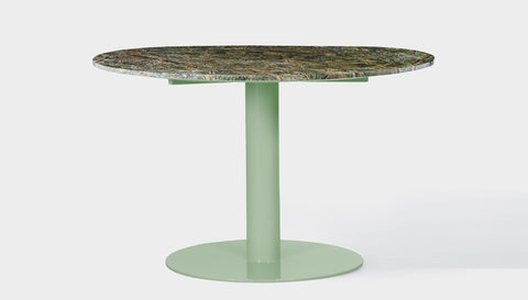 reddie-raw round 100dia x 75H *cm / Stone~Forest Green / Metal~Mint Bob Pedestal Table - Marble