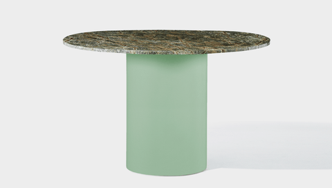 reddie-raw round 100dia x 75H *cm / Stone~Forest Green / Metal~Mint Dora Drum Table Round - Marble