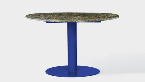 reddie-raw round 100dia x 75H *cm / Stone~Forest Green / Metal~Navy Bob Pedestal Table - Marble