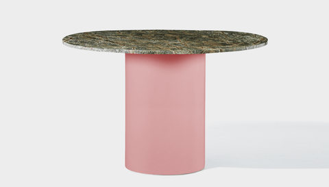 reddie-raw round 100dia x 75H *cm / Stone~Forest Green / Metal~Pink Dora Drum Table Round - Marble