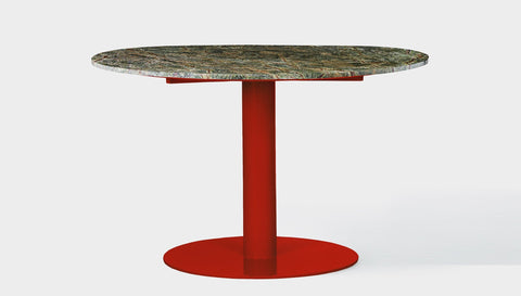 reddie-raw round 100dia x 75H *cm / Stone~Forest Green / Metal~Red Bob Pedestal Table - Marble