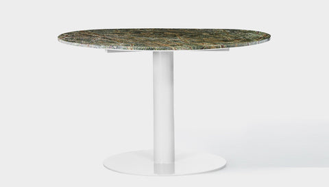 reddie-raw round 100dia x 75H *cm / Stone~Forest Green / Metal~White Bob Pedestal Table - Marble