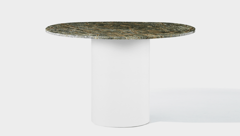 reddie-raw round 100dia x 75H *cm / Stone~Forest Green / Metal~White Dora Drum Table Round - Marble