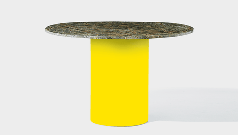 reddie-raw round 100dia x 75H *cm / Stone~Forest Green / Metal~Yellow Dora Drum Table Round - Marble