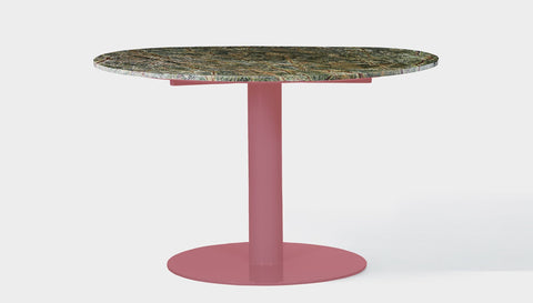 reddie-raw round 100dia x 75H *cm / Stone~Forest Green / Pink Bob Pedestal Table - Marble