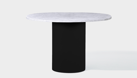 reddie-raw round 100dia x 75H *cm / Stone~White Veined Marble / Metal~Black Dora Drum Table Round - Marble