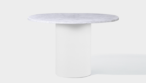 reddie-raw round 100dia x 75H *cm / Stone~White Veined Marble / Metal~White Dora Drum Table Round - Marble