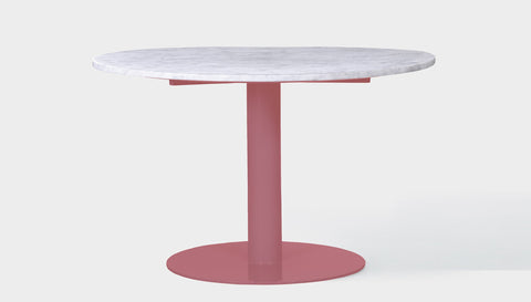 reddie-raw round 100dia x 75H *cm / Stone~White Veined Marble / Pink Bob Pedestal Table - Marble
