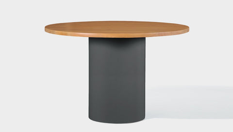 reddie-raw round 100dia x 75H *cm / Wood Teak~Natural / Metal~Grey Dora Drum Table Round- Wood