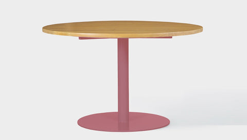 reddie-raw round 100dia x 75H *cm / Wood Teak~Natural / Metal~Pink Bob Pedestal Table - Wood