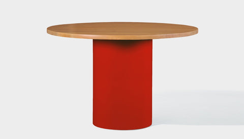 reddie-raw round 100dia x 75H *cm / Wood Teak~Natural / Metal~Red Dora Drum Table Round- Wood