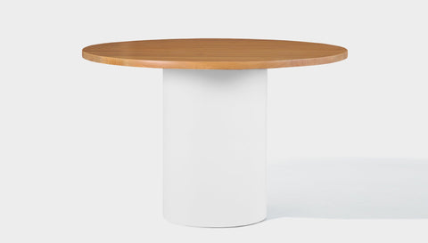 reddie-raw round 100dia x 75H *cm / Wood Teak~Natural / Metal~White Dora Drum Table Round- Wood