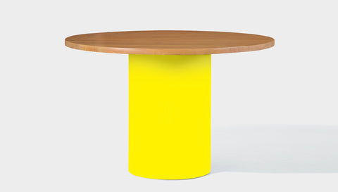 reddie-raw round 100dia x 75H *cm / Wood Teak~Natural / Metal~Yellow Dora Drum Table Round- Wood
