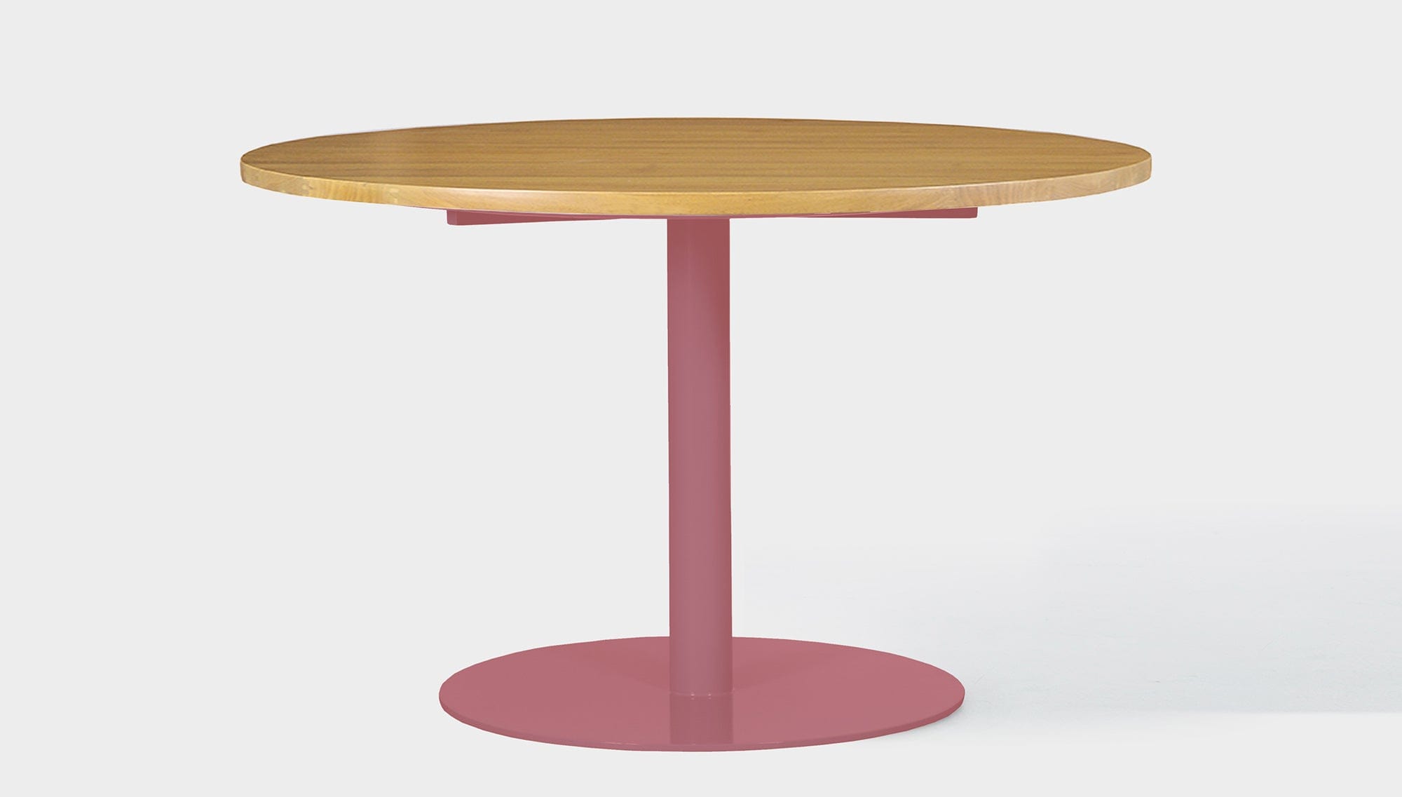 reddie-raw round 100dia x 75H *cm / Wood Teak~Oak / Metal~Pink Bob Pedestal Table - Wood