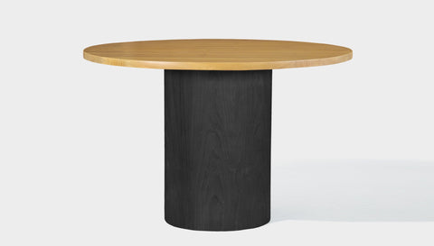 reddie-raw round 100dia x 75H *cm / Wood Teak~Oak / Wood Veneer~Black Dora Drum Table Round- Wood