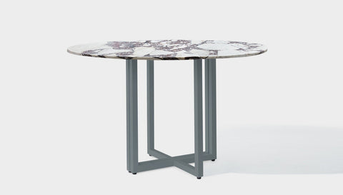reddie-raw round 120dia x 75 H *cm / Stone~Calacatta Viola / Metal~Grey Suzy Table Round - Marble