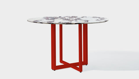 reddie-raw round 120dia x 75 H *cm / Stone~Calacatta Viola / Metal~Red Suzy Table Round - Marble