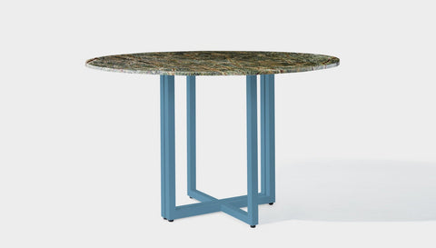 reddie-raw round 120dia x 75 H *cm / Stone~Forest Green / Metal~Blue Suzy Table Round - Marble