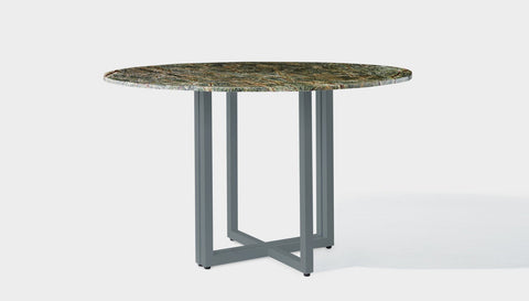 reddie-raw round 120dia x 75 H *cm / Stone~Forest Green / Metal~Grey Suzy Table Round - Marble