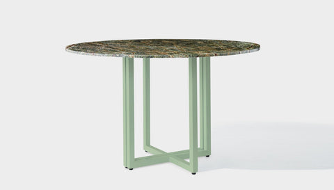 reddie-raw round 120dia x 75 H *cm / Stone~Forest Green / Metal~Mint Suzy Table Round - Marble