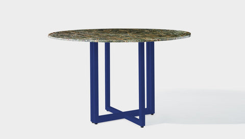 reddie-raw round 120dia x 75 H *cm / Stone~Forest Green / Metal~Navy Suzy Table Round - Marble