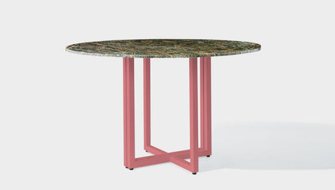 reddie-raw round 120dia x 75 H *cm / Stone~Forest Green / Metal~Pink Suzy Table Round - Marble