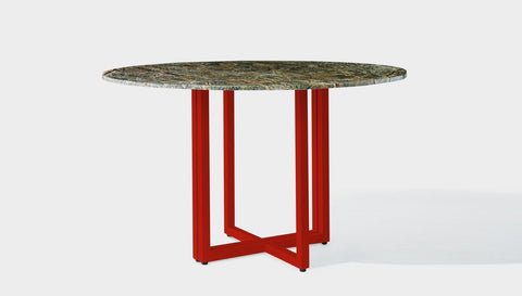 reddie-raw round 120dia x 75 H *cm / Stone~Forest Green / Metal~Red Suzy Table Round - Marble